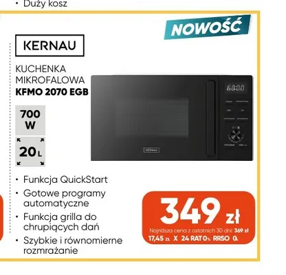 Kuchenka mikrofalowa Kfmo 2070 Egb Kernau promocja w Max Elektro