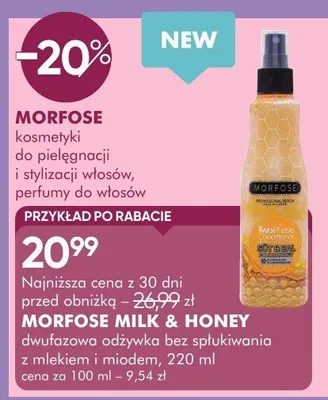 Dwufazowa odżywka bez spłukiwania miodem i mlekiem promocja w Super-Pharm