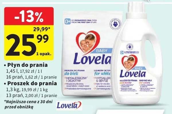 Proszek do prania Lovela Baby promocja w Intermarche