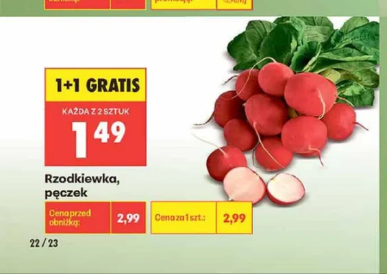 Rzodkiewka pęczek promocja w Biedronka