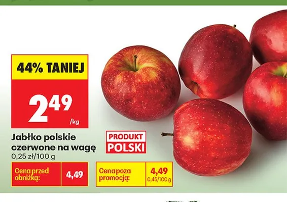 Jabłko czerwone polskie na wagę promocja w Biedronka