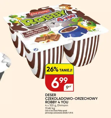 Deser czekoladowo-orzechowy Ehrmann Robby 4 You 4-pak 100 g promocja w Chata Polska