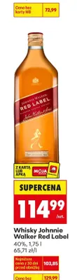 Whisky Johnnie Walker Red Label promocja w Biedronka