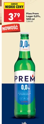 Piwo Prem lager 0,0% promocja w Biedronka