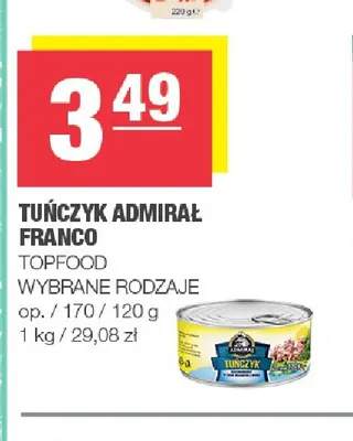 Tuńczyk Admirał Franco Topfood promocja w SPAR
