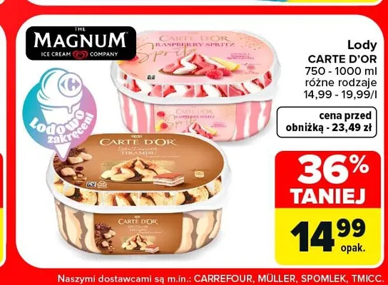 Lody Carte d'Or Tiramisu promocja w Carrefour Market