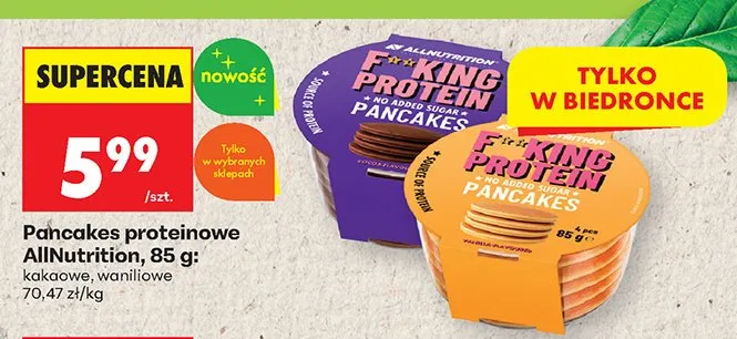 Pancakes proteinowe AllNutrition waniliowe promocja w Biedronka