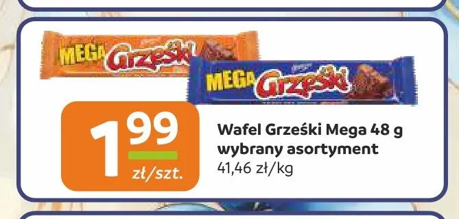 Wafel Grześki Mega w czekoladzie deserowej promocja w Społem Częstochowa
