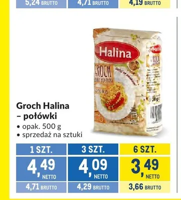 Groch połówki Halina promocja w Makro