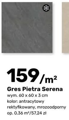 Gres Pietra Serena antracytowy promocja w Bricomarche