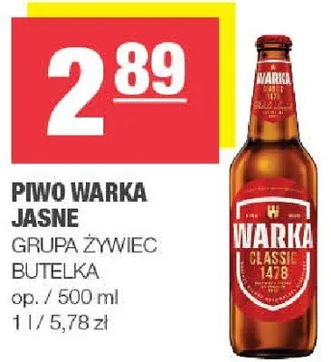 Piwo Warka Jasne promocja w SPAR