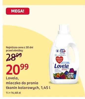 Mleczko do prania tkanin kolorowych Lovela promocja w Rossmann