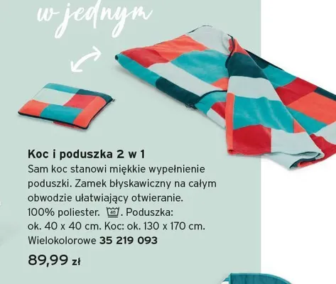 Koc i poduszka 2 w 1 promocja w Tchibo