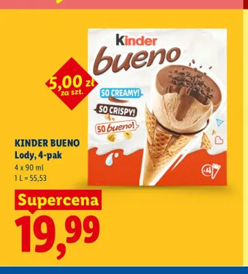 Lody Kinder Bueno 4-pak promocja w Lidl