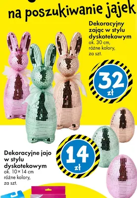 Dekoracyjny zając w stylu dyskotekowym promocja w Tedi