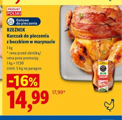 Kurczak do pieczenia z boczkiem w marynacie Rzeźnik promocja w Lidl