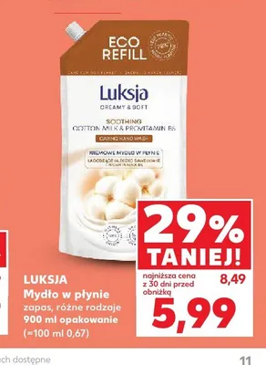 Mydło w płynie zapas Luksja promocja w Kaufland