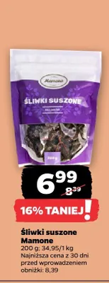 Śliwki suszone Mamone promocja w Netto