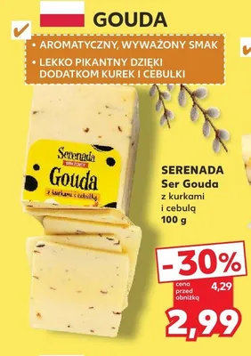 Ser Gouda z kurkami i cebulą promocja w Kaufland