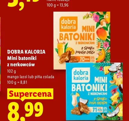 Mini batoniki z nerkowców Dobra Kaloria o smaku Piña Colada promocja w Lidl