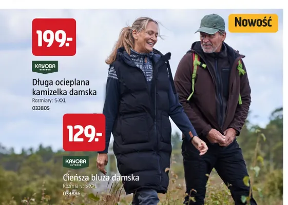 Długa ocieplana kamizelka damska Kayoba Outdoor promocja w Jula