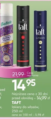 Lakier do włosów Taft Power 250ml promocja w Super-Pharm
