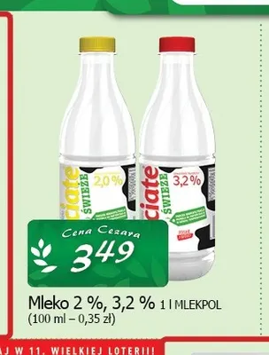 Mleko Mlekpol 2% promocja w CEZAR Delikatesy