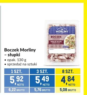 Boczek Morliny słupki promocja w Makro