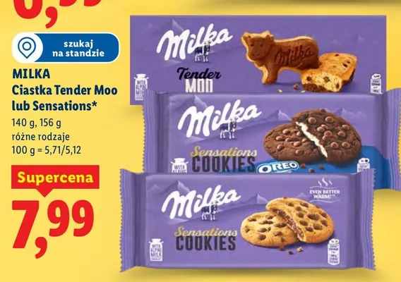 Ciastka Sensations różne rodzaje Milka promocja w Lidl