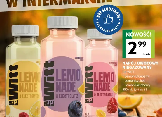 Napój owocowy niegazowany Dr Witt Lemon Lychee promocja w Intermarche