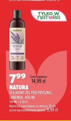 Olejkowy żel pod prysznic lawendowy Natura promocja w Drogerie Natura