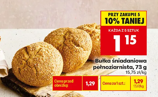 Bułka śniadaniowa pełnoziarnista promocja w Biedronka