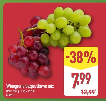Winogrona bezpestkowe mix promocja w Aldi