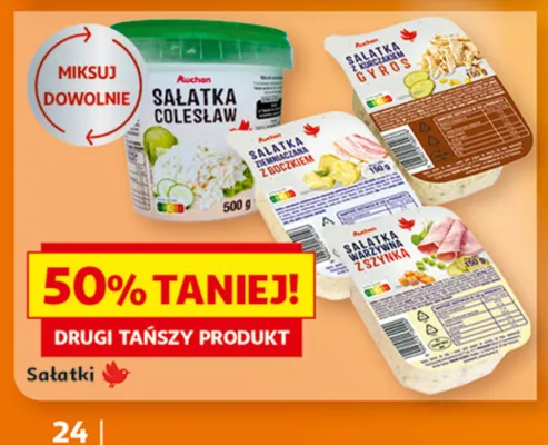 Sałatka z kurczakiem gyros Auchan promocja w Auchan