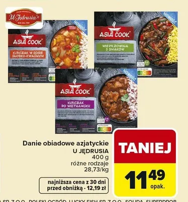 Danie obiadowe azjatyckie U Jędrusia Asia Cook promocja w Carrefour