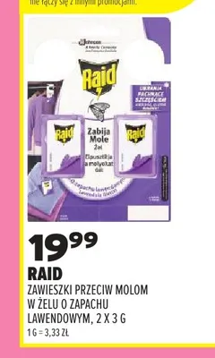 Zawieszki przeciw molom w żelu o zapachu lawendowym Raid 2-pak promocja w Drogerie Natura