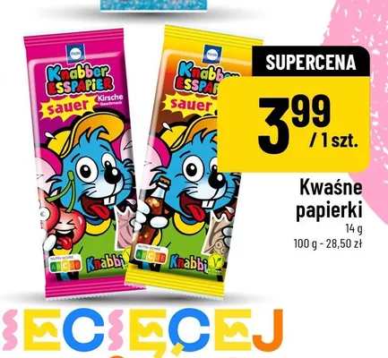 Kwaśne papierki Küchle Knabber EssPapier różowe promocja w POLOmarket