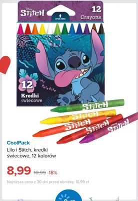 Kredki świecowe CoolPack Lilo i Stitch 12 kolorów promocja w Smyk