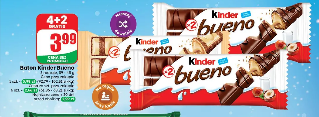 Baton Kinder Bueno White promocja w Dino