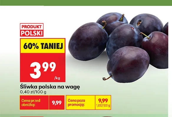 Śliwka polska na wagę promocja w Biedronka