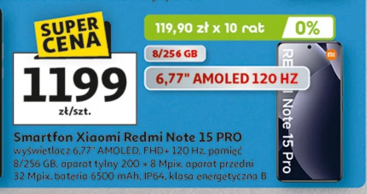 Smartfon Xiaomi Redmi Note 15 PRO promocja w Auchan