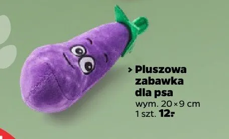 Pluszowa zabawka dla psa baklażan promocja w Netto