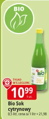 Bio Sok cytrynowy promocja w Leclerc