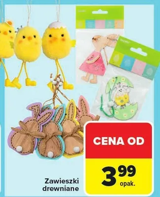 Zawieszki drewniane promocja w Carrefour