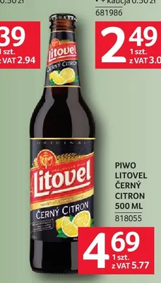 Piwo Litovel Černý Citron promocja w Selgros