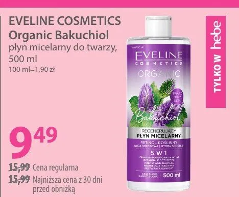Płyn micelarny EVELINE COSMETICS Organic Bakuchiol promocja w Hebe