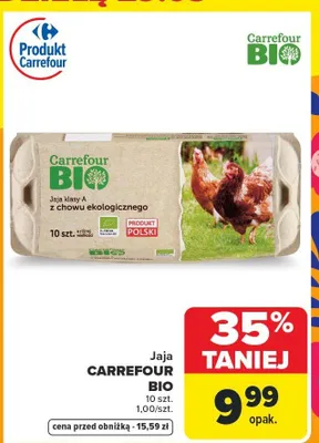 Jaja z chowu ekologicznego promocja w Carrefour Market