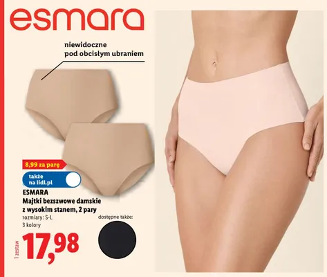 Majtki bezszwowe damskie ESMARA z wysokim stanem 2-pak promocja w Lidl