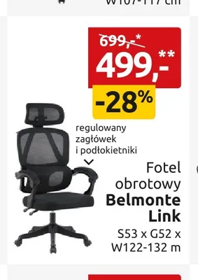 Fotel obrotowy Belmonte Link promocja w Black Red White