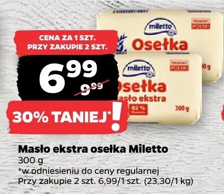Masło ekstra osełka promocja w Netto